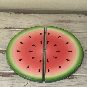 Martha Stewart Watermelon Slice Ceramic Trivet Set Summer BBQ - Flawed